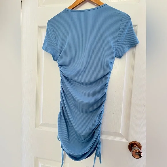 SHEIN Light Blue Ruched Mini Dress - Picture 3 of 3